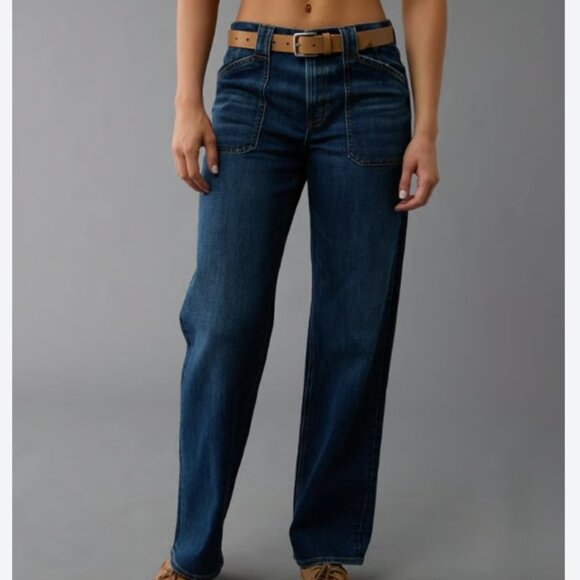 American Eagle Outfitters Denim - American Eagle Stovepipe Stretch Straight Wide Leg Utility Jeans Size 14 Women's